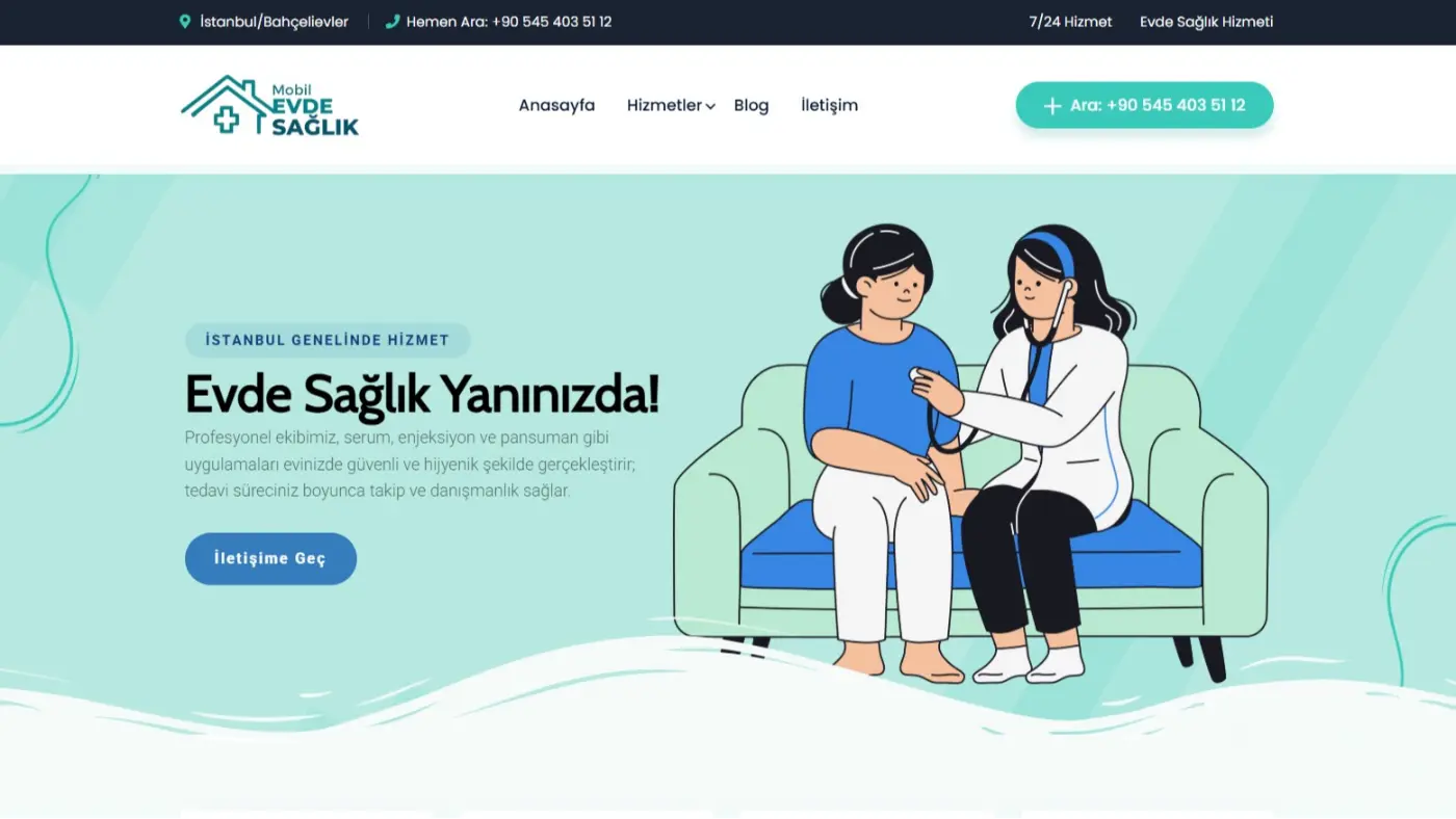 MobileVDE Sağlık web sitesi ekran görüntüsü